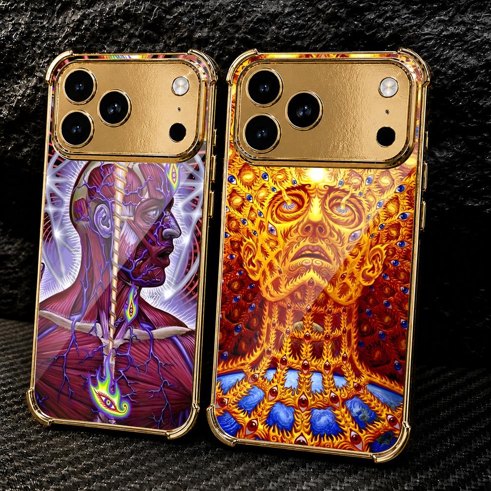 Phone Cases For Iphone 16 - 美しいデザインの「A-Alex Grey」iPhone 17、16、15、14、13、12 Pro Max Plus用スマホケース。メッキ加工の金属フレームとエアバッグコーナーカバーを採用。