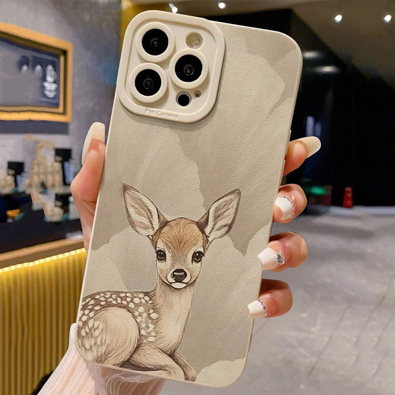 Phone Cases Xiaomi 15 - Xiaomi 15Tケース 鹿柄 ベージュ ミニマリスト スマホケース