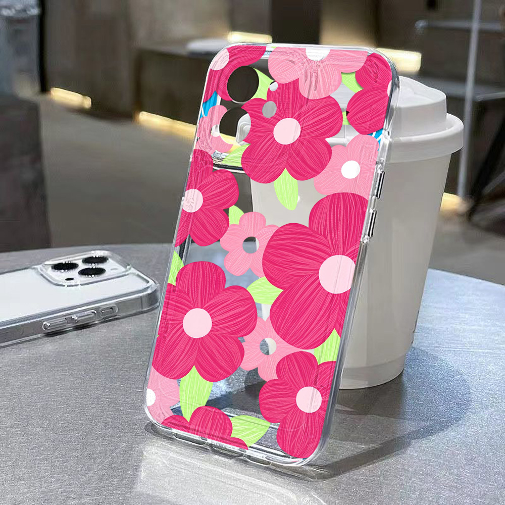 カラフルな花柄クリアスマホケース iPhone 16 17  - Phone Cases Xr Iphone のレビューと価格