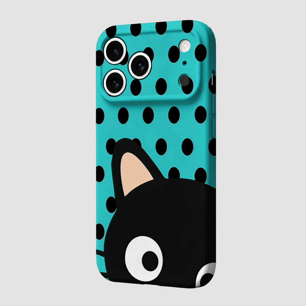ターコイズの水玉模様の猫柄iPhoneケース iPhone  - Phone Cases Xr Iphone のレビューと価格