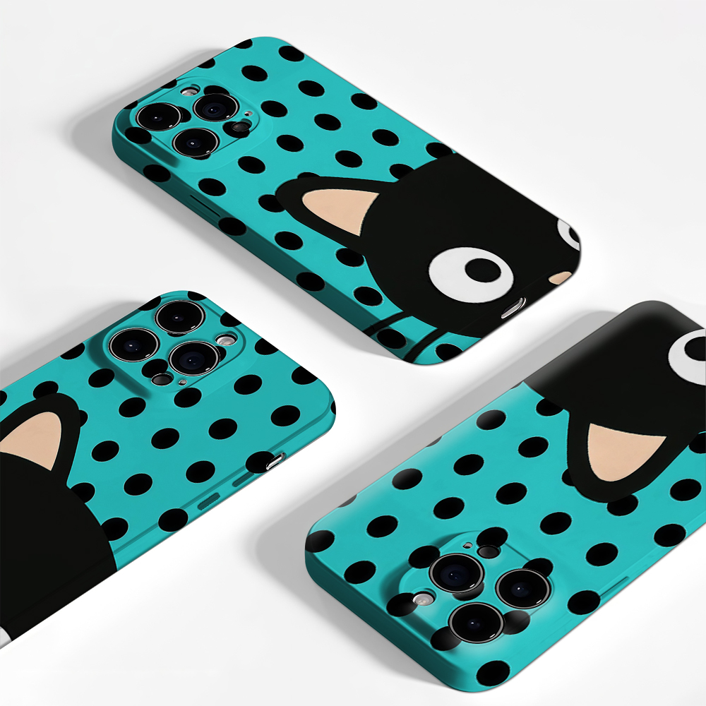 ターコイズの水玉模様の猫柄iPhoneケース iPhone  - Phone Cases Xr Iphone のレビューと価格