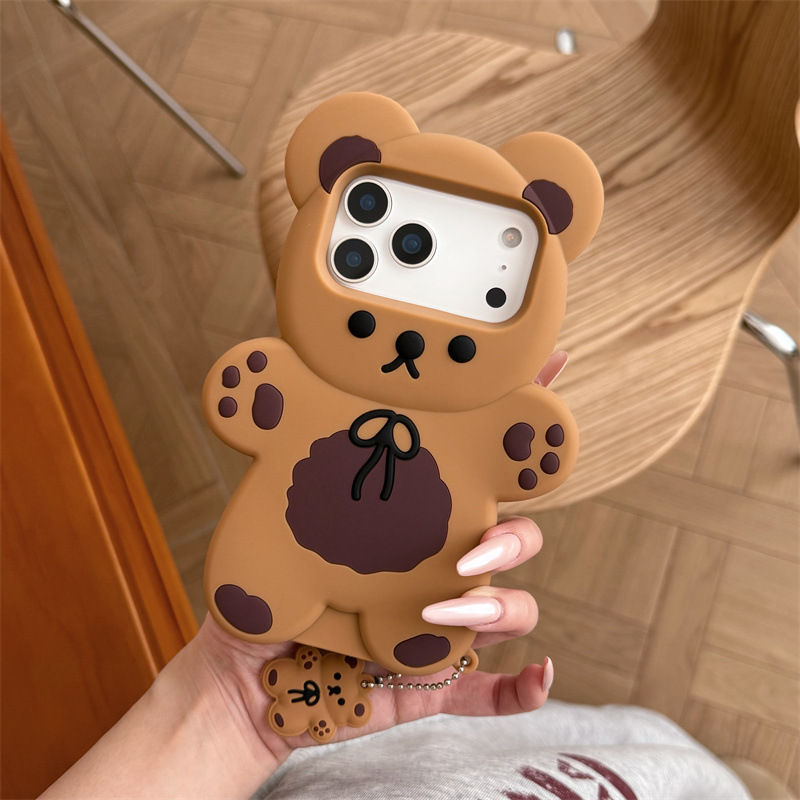 3D漫画風クマ ソフトシリコン製スマホケース iPhone  - Phone Cases Xr Iphone のレビューと価格