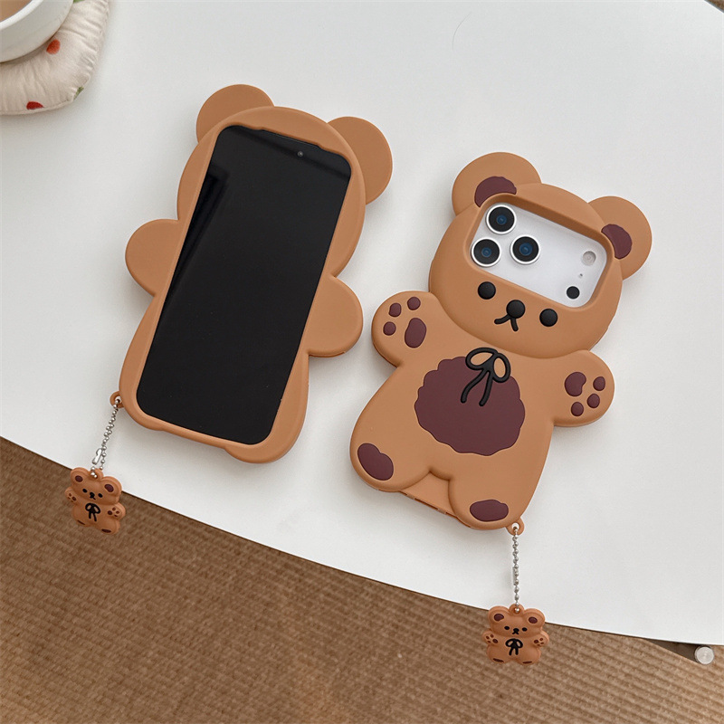 3D漫画風クマ ソフトシリコン製スマホケース iPhone  - Phone Cases Xr Iphone のレビューと価格