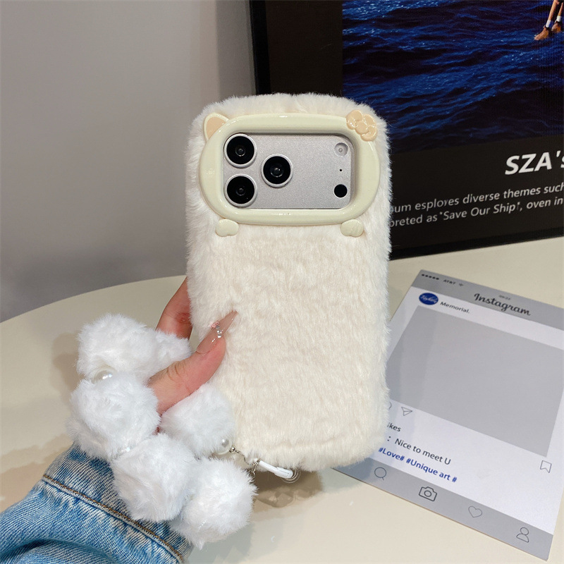 高級感のある無地のファー素材のプラッシュフォンケース iPh - Phone Cases For Iphone 16 のレビューと価格